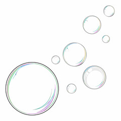 
a group of bubbles floating in the air