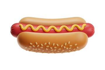 Delicious 3D Hot Dog, Perfect for Food Packaging or Restaurant Marketing