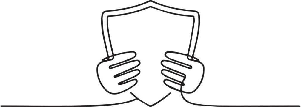 hands holding shield