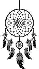 Fototapeta premium Boho Dream Catcher Feathers Design