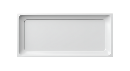 Minimalist White Rectangular Tray Isolated on Black Background Clean and Modern Design Perfect for Product Mockups and Presentations