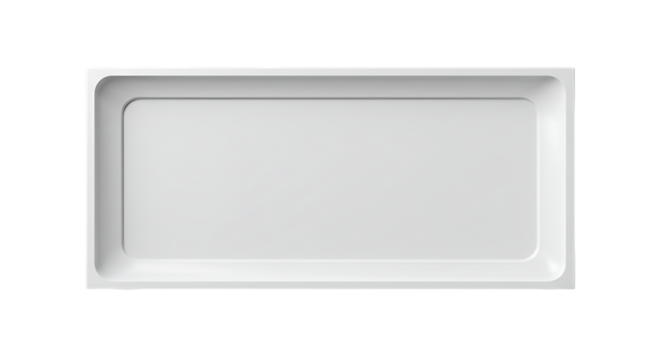 Minimalist White Rectangular Tray Isolated on Black Background Clean and Modern Design Perfect for Product Mockups and Presentations