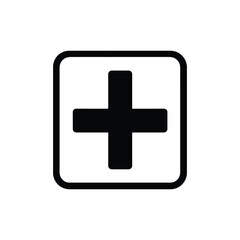 Obraz premium Medical Cross Symbol Inside Rounded Square Shape on Transparent Background
