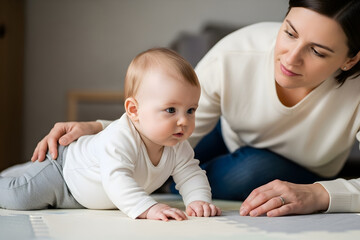 기어 다니며 노는 아기