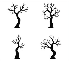 Dead Tree Isolated Silhouettes