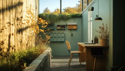 Bright Modern Biophilic Office Space with Natural Light and Green Elements