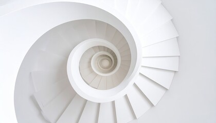 Obraz premium Spiral staircase in white