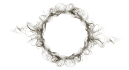 Abstract Smoke Ring Frame on Black Background Perfect for Adding Text or Images to the Center of the Design