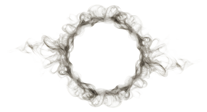 Abstract Smoke Ring Frame on Black Background Perfect for Adding Text or Images to the Center of the Design