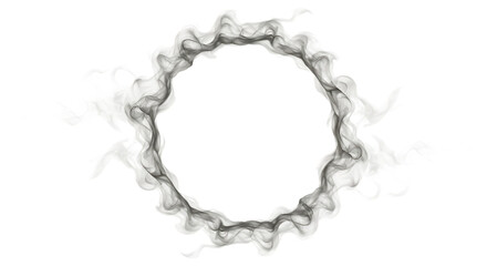 Smoke Ring Frame on Black Background Abstract Design Element for Halloween Vapor or Magic Themed Graphics and Composites