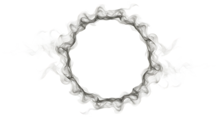 Smoke Ring Frame on Black Background Abstract Design Element for Halloween Vapor or Magic Themed Graphics and Composites