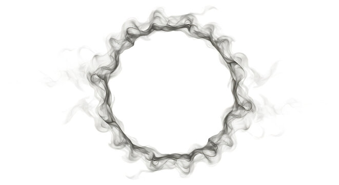 Smoke Ring Frame on Black Background Abstract Design Element for Halloween Vapor or Magic Themed Graphics and Composites