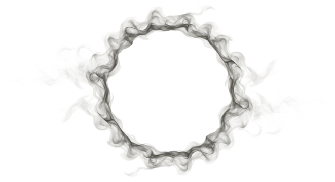 Smoke Ring Frame on Black Background Abstract Design Element for Halloween Vapor or Magic Themed Graphics and Composites