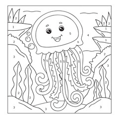 Ocean Animals Color by Number – Educational Sea Life Worksheet