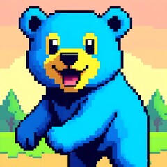 vector illustration of a man with a bear