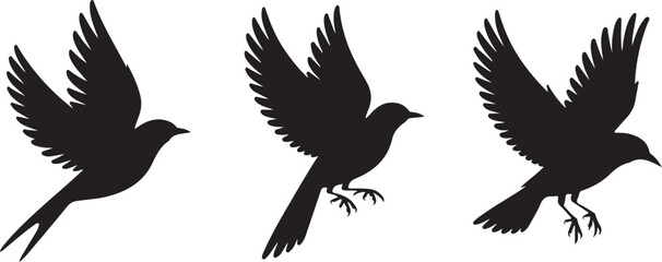 Flying and Perching Bird Silhouette Set
Crow and Sparrow Vector Silhouettes Bundle
Black Bird Clipart Collection – Flying & Branch Poses