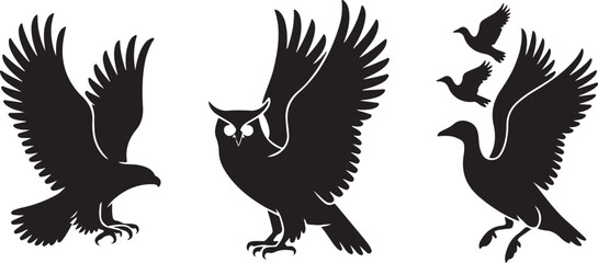 Flying and Perching Bird Silhouette Set
Crow and Sparrow Vector Silhouettes Bundle
Black Bird Clipart Collection – Flying & Branch Poses