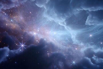 3D LED panel featuring soft nebula clouds and star sparkles, bringing a dreamy celestial effect.