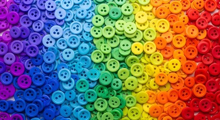 Colorful rainbow of buttons