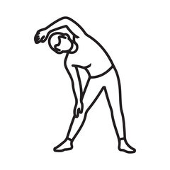 Woman stretching her body in a side bend