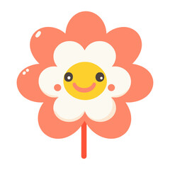 Yellow and white flower design smile style vector