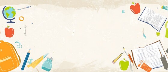 Obraz premium Back to school educational art design