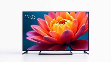 Modern Smart TV with Vibrant Flower Display