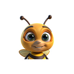 Fototapeta premium funny bee cartoon with transparent background 