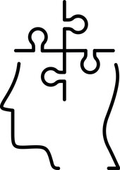 Speech Bubble in Head Thin Line Icon for Web Sites, Books, Cards, Apps