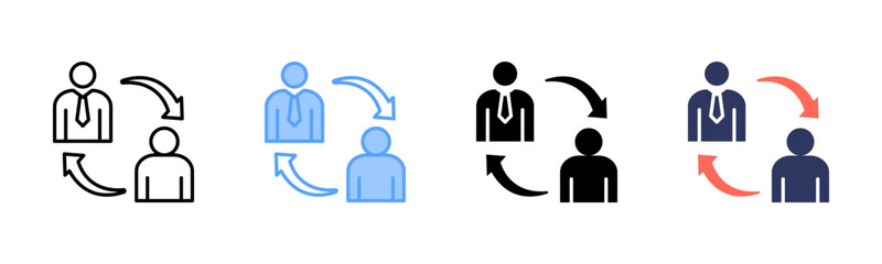 Executive Coaching icon sheet multiple style collection	