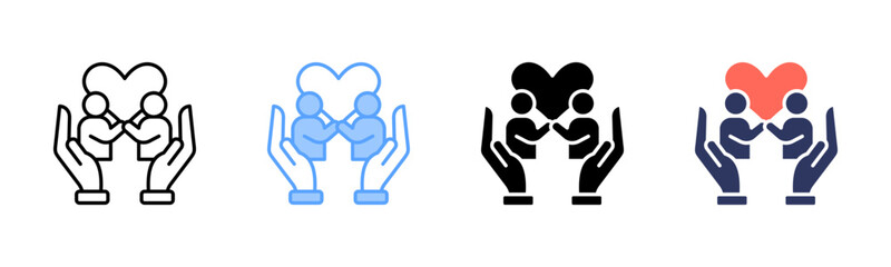 Social Work icon sheet multiple style collection	