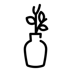 flower vas Line Icon