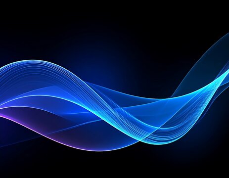 Abstract glowing blue waves