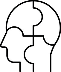 Puzzle in Head Sign for Graphic Design, Web Sites, Cards, Books, Articles