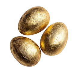 Three golden eggs clustered