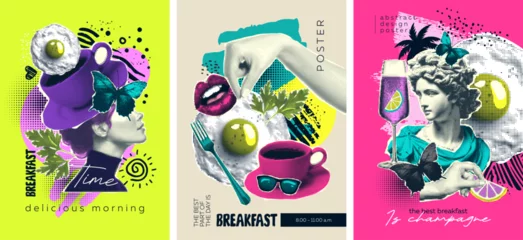 Keuken foto achterwand Pop Art Vivid and Colorful Pop Art Illustrations Depicting Breakfast Themes and Cuisine Ideas  © Nadin_Koryukova