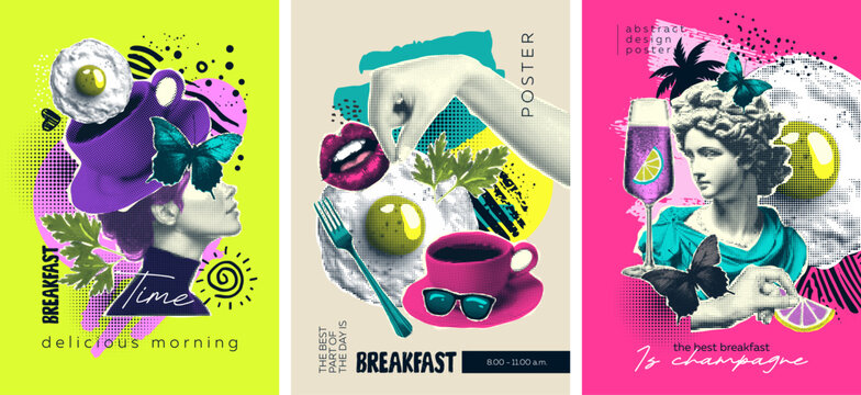 Vivid and Colorful Pop Art Illustrations Depicting Breakfast Themes and Cuisine Ideas