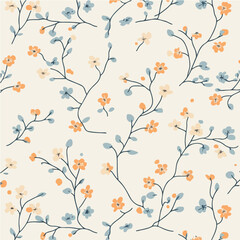 Plant leaves and flower textures, exquisite vector floral patterns.	