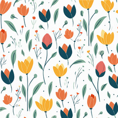 Obraz premium Plant leaves and flower textures, exquisite vector floral patterns. 