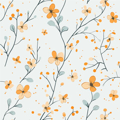 Plant leaves and flower textures, exquisite vector floral patterns.	