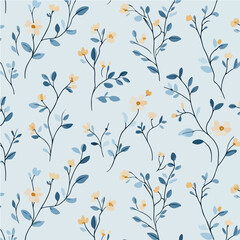 Plant leaves and flower textures, exquisite vector floral patterns.	