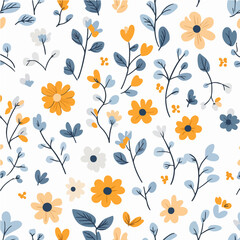 Plant leaves and flower textures, exquisite vector floral patterns.	