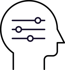 Equalizer in Head Sign Drawn with Thin Line