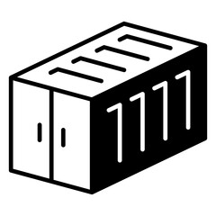 Shipping Container Black Fill Icon