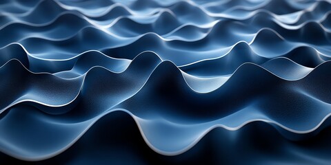 Obraz premium Abstract Blue Wavy Pattern on White Background for Technology and Design Projects