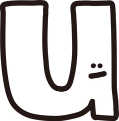 Letter U - SVG Alphabet Scalable vector graphic of the letter U, designed in a clean and modern style. Perfect for educational materials, personalized prints, monograms.