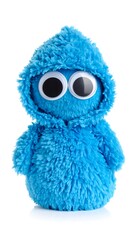 Blue fuzzy toy figure