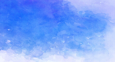 Obraz premium 爽やかな青色の水彩背景 背景イラスト テクスチャ素材 