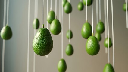 easter eggs on green background