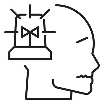 Head Feeling Anxiety Line Icon